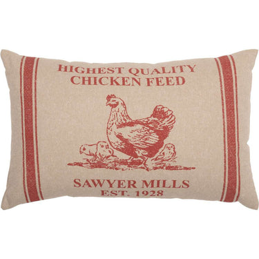 Sawyer Mill Red Hen and Chicks Pillow 14